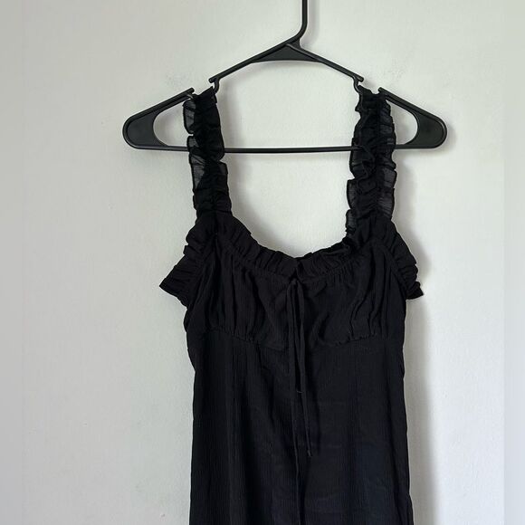 Stone Cold Fox Brooks Black Maxi Dress Ruffle Straps Sz M - Picture 9 of 10